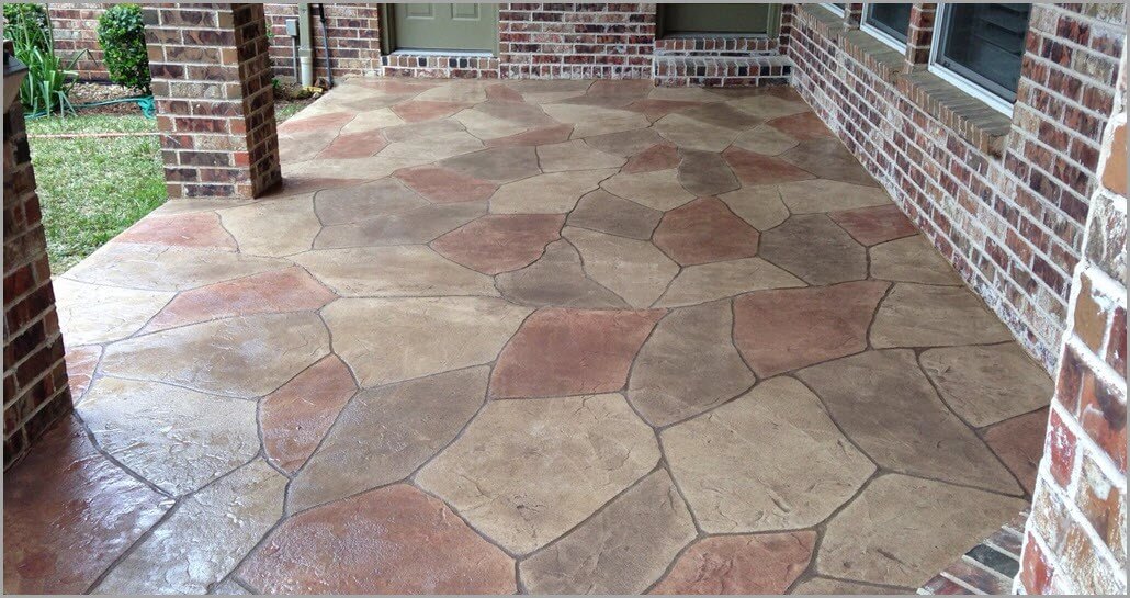 Stamped Concrete Patio In Los Angeles - Stamped Concrete Patio Flagstone Look